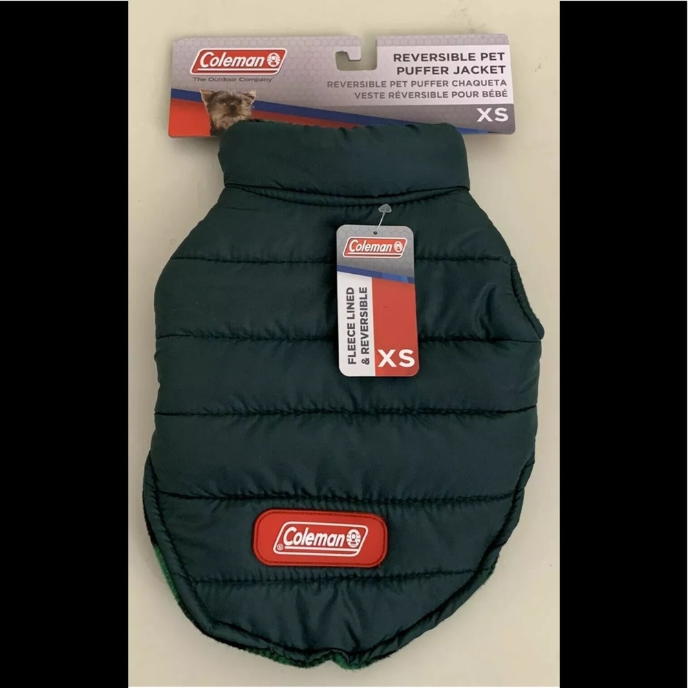 COLEMAN GREEN REVERSIBLE DOG PUFFER JACKET - Picture 6 of 8